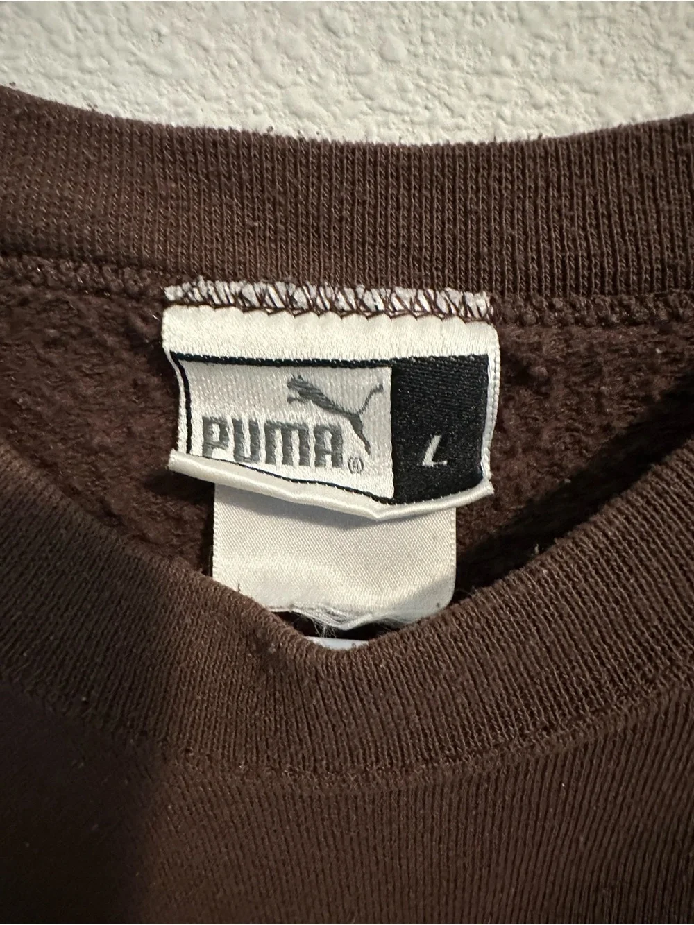 Puma Brown Crewneck Sweatshirt with Small Logo - Men